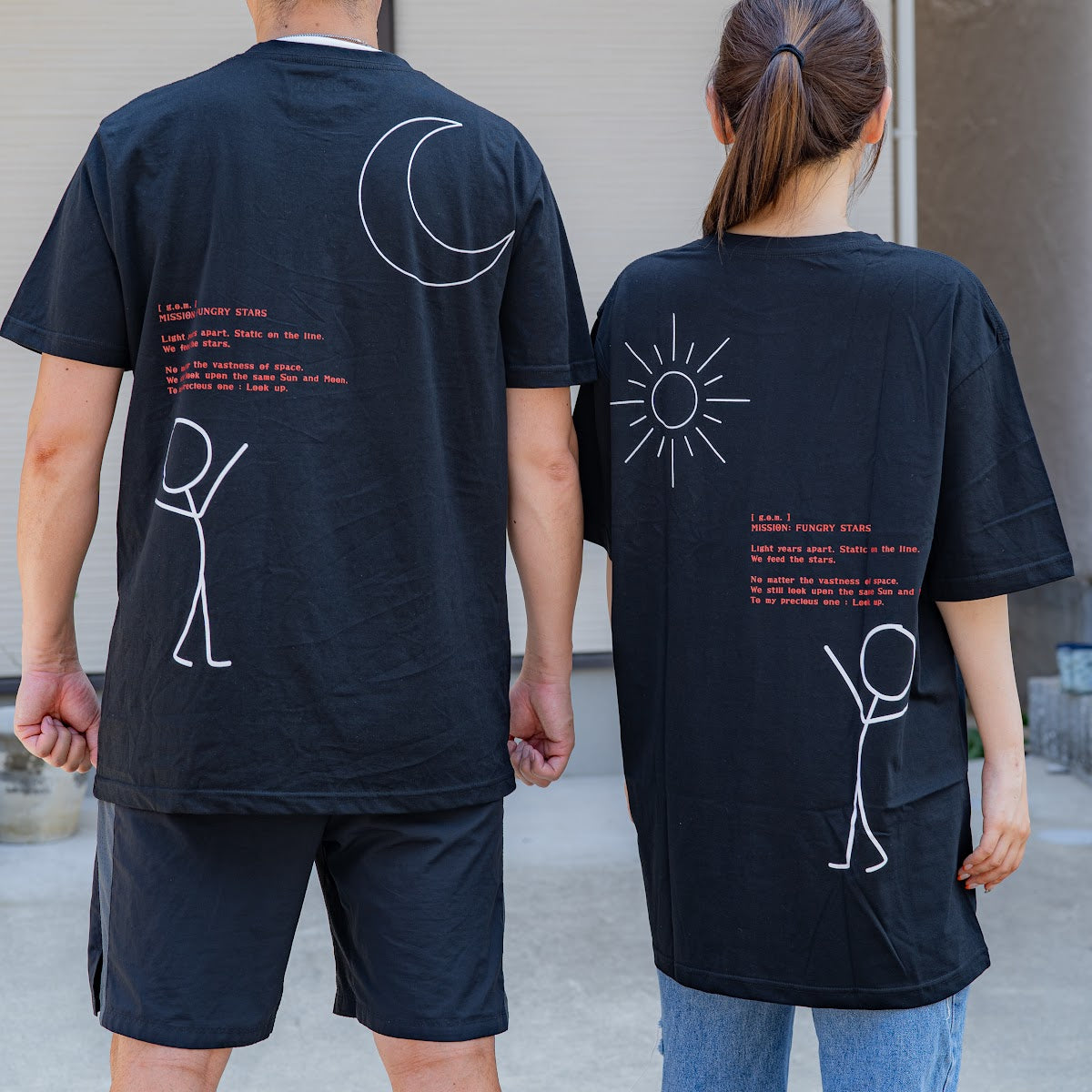 Tシャツ ブルー バックプリント